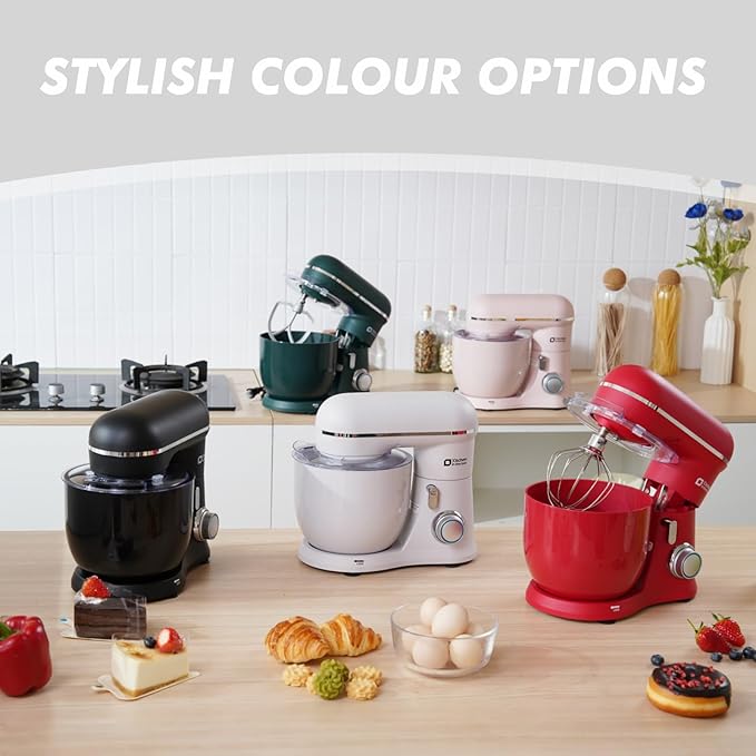 Kitchen in the Box Stand Mixer, 3.5QT Two Bowls Small Kitchen Electric Mixer, 10-Speed Portable Lightweight with Matte Finish, Egg Whisk, Dough Hook, Beater (Frost White, 3.5QT)