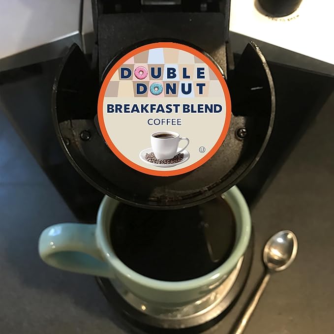 Double Donut Coffee Breakfast Blend Fresh Medium Roast Coffee SingleServe Pods for Keurig K Cup Brewer Machines 20 Capsules per Box