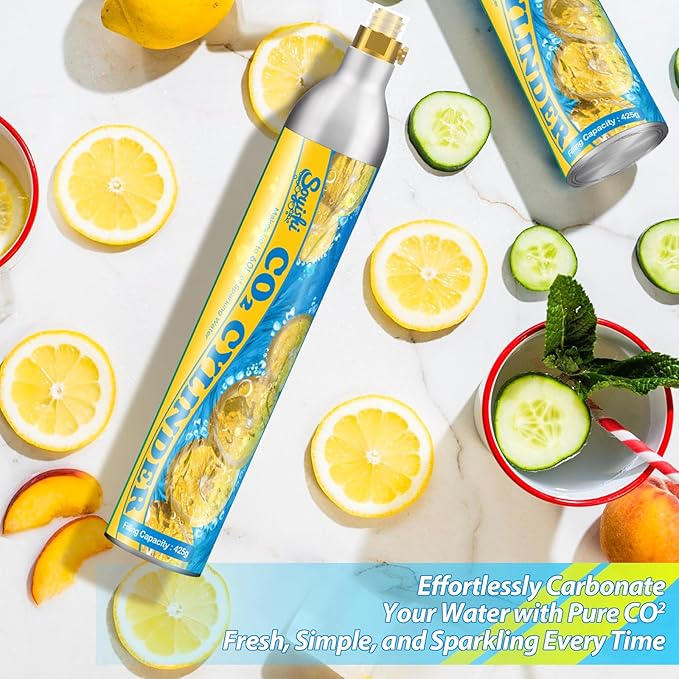 60L Co2 Cartridges Cylinder Compatible with All 'Screw-In' Soda Streaming Maker Co2 tanks 14.5oz Threaded CO2 Cartridge canister Sparkling Water Carbonates Set of 6