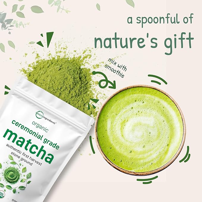Organic Ceremonial Grade Matcha Powder, 100g | 100 Servings | Premium First Harvest Authentic Japanese Origin | 100% Pure Barista-Grade Sugar-Free Matcha Green Tea For Latte, Beverage & Baking