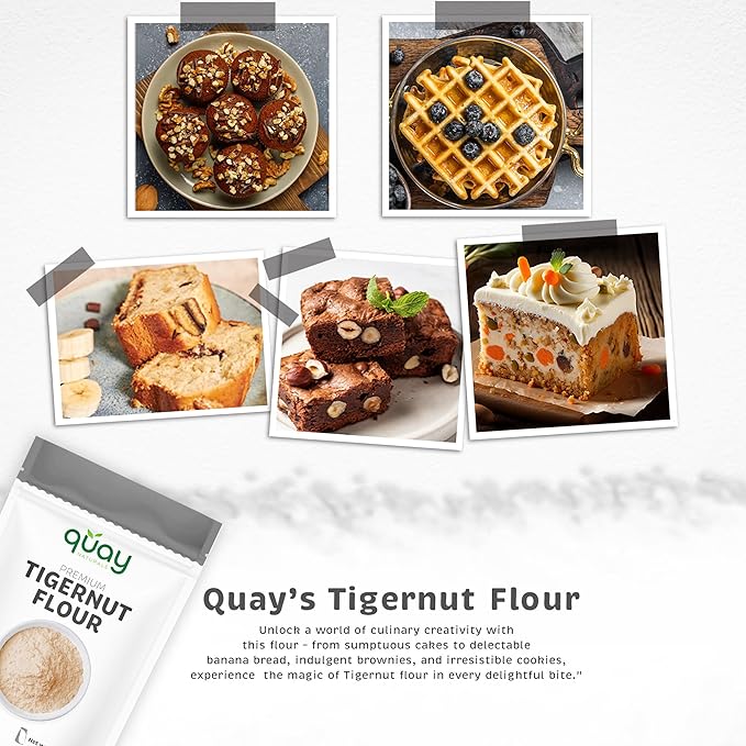 Quay Naturals Organic Tigernut Flour, 1lb, Gluten Free, Grain Free, Nut Free Flour - Paleo Friendly - Non GMO