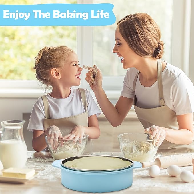 9 Inch Springform Pan with Silicone Pan Protector, 304 Stainless Steel Nonstick Leakproof Springform Cake Pan with Removable Bottom with 50pcs Parchment Paper