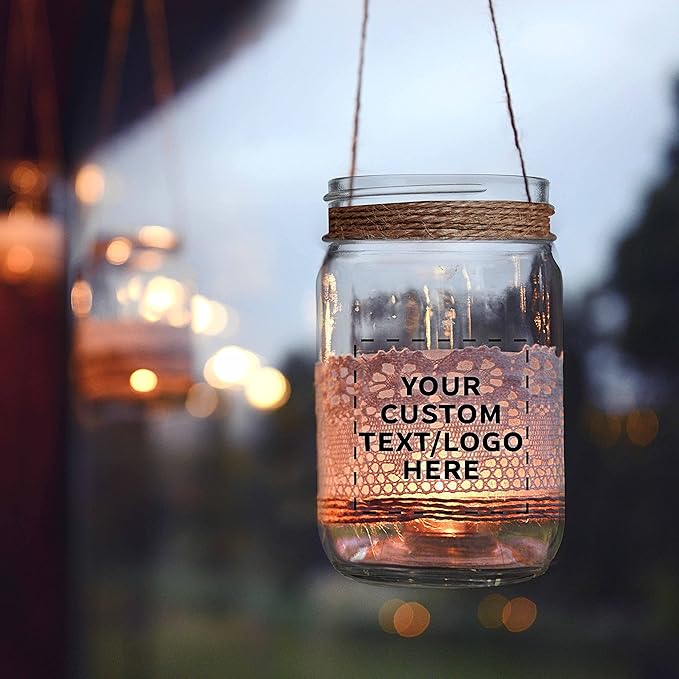 DISCOUNT PROMOS Custom Decorating Mason Jars 12 oz. Set of 50, Personalized Bulk Pack - Glass Jars for Overnight Oats, Candies, Fruits, Pickles, Spices, Beverages - Black
