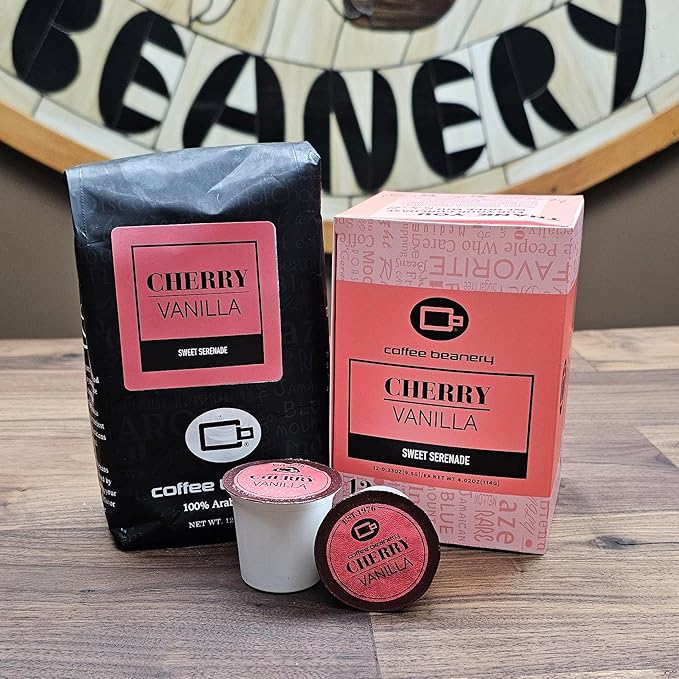 Cherry Vanilla Flavored Coffee by Coffee Beanery | Medium Roast, 12oz Ground