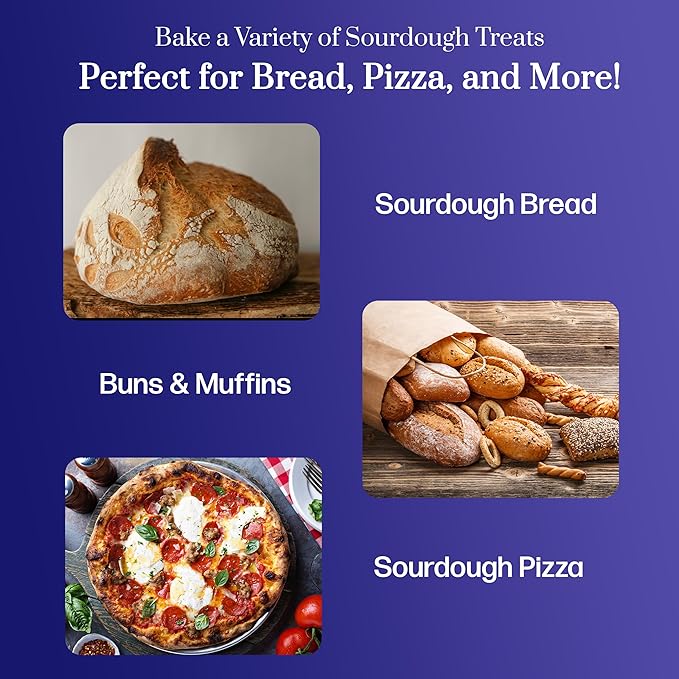 Complete Gluten Free Sourdough Starter Kit: Gluten Free 100+ Year Old Dehydrated Sourdough Starter, Sourdough Jar, Feeding Band, Cloth Cover, Spatula & Thermometer - Beginner Friendly Sourdough Kit