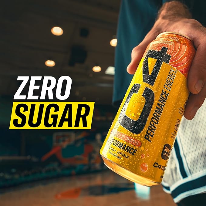 Cellucor C4 Energy Carbonated Zero Sugar Energy Drink, Pre Workout Drink + Beta Alanine, Sour Gummy Splash, 16 Fl Oz (Pack of 24)