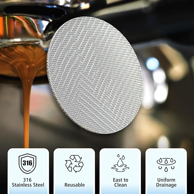 58.5mm Espresso Dosing Funnel and Puck Screen Set, Espresso Coffee Dosing Ring & 1.7mm 316 Stainless Steel Espresso Portafilter for Coffee Portafilter Filter Basket