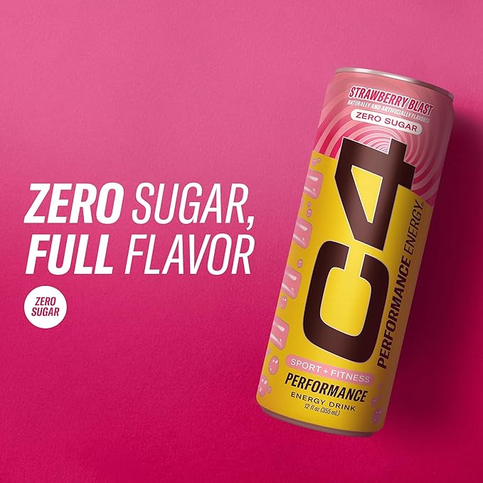 C4 Performance Energy Carbonated 12oz 4pk Strawberry Blast