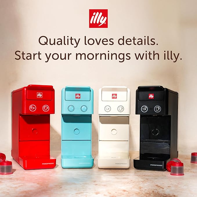 Illy Y3.3 Espresso Machine, Single Serve Coffee Machine for IperEspresso Capsules, Single Cup Espresso Maker (Red)