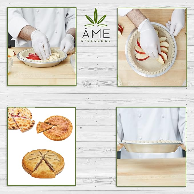 AME D'ESSENCE (1PC-9") Aluminum Pie Pan Commercial Grade Round Pie Plate Size 9" x 1mm Thick