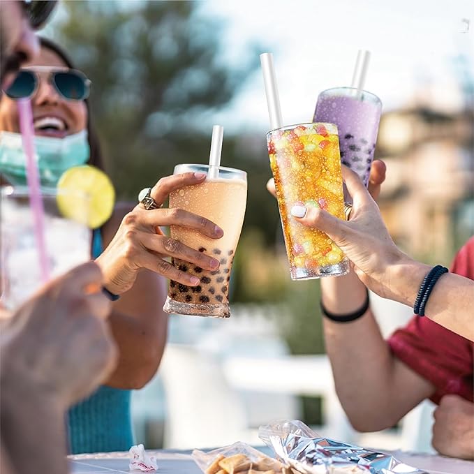 J WAY Instant Passionfruit Pineapple Green Tea Kit with Authentic Fruity Colorful Tapioca Boba, Ready in Under One Minute, Paper Straws Included - 6 Servings