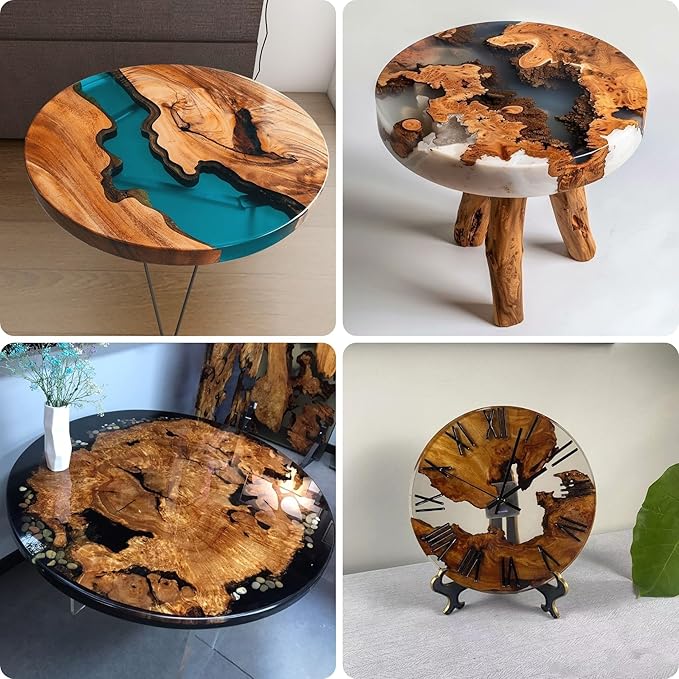 Resin Mold Large Round Deep -Kalinta 42inch Reusable Epoxy Round Molds for Resin Clock, Serving Tray Board, End Table,Floral Preservation Bouquet