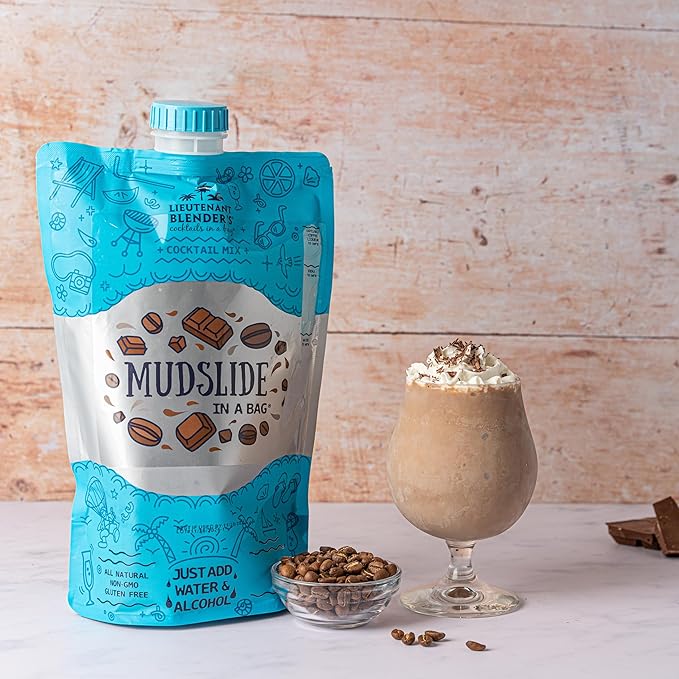 Lt. Blender's Mudslide Cocktail Mix - All Natural Creamy Rich Chocolate Coffee Blend, Easy to Make Slushy Cocktail, Resealable and Portable, 16 Servings per bag (3 Pack)