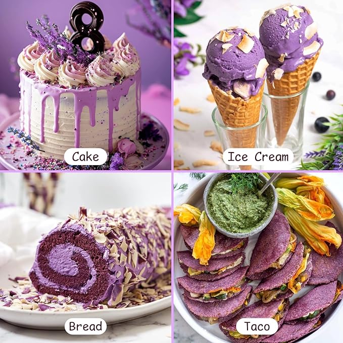 Purple Sweet Potato Powder 24oz (680g) - Natural Food Coloring for Baking, Drinks & Smoothies|Ube/Purple Yam Alternative, Non-GMO, Gluten-Free, Resealable Fresh Pack
