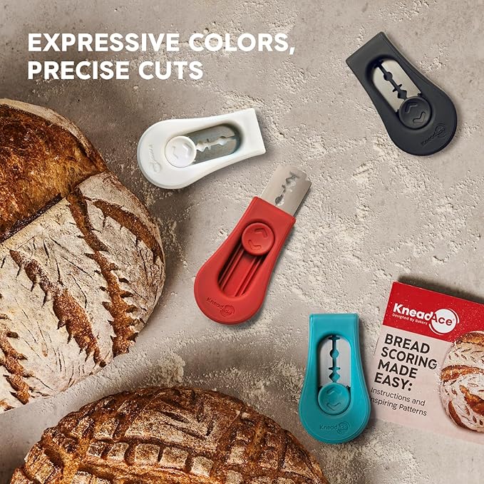 Upgraded Magnetic Bread Lame, Professional Dough Scoring Tool with Extractable Blade, Sourdough Bread Tool for Baking, Includes Scoring Pattern Booklet & 5 Replaceable Razor Blades