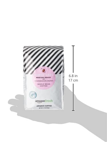 AmazonFresh Donut Cafe Whole Bean Coffee, Medium Roast, 12 Ounce (Pack of 3)