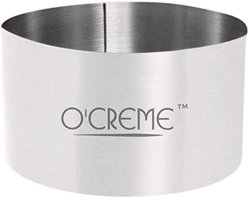 O'Creme Cake Ring Sturdy Stainless Steel Round Mousse Cake Ring Mold for Baking, Dessert Cake Decorating Pastry Rings 2-3/4 Inch Diameter x 1-3/4 Inch High