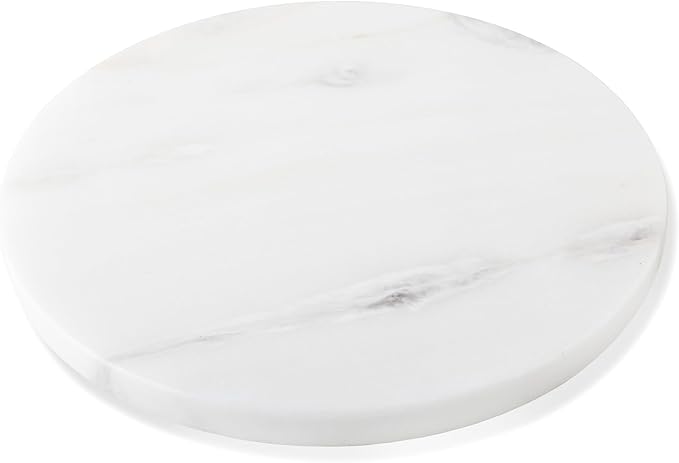 Koville African Natural Marble Cutting Board for Kitchen, 11inch Round Hand Crafted Marble Slab for Cheese, Charcuterie, Pastry Board - Wedding Gift, House Warming Gift(Namib Fantasy)