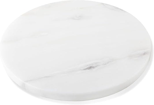 Koville African Natural Marble Cutting Board for Kitchen, 11inch Round Hand Crafted Marble Slab for Cheese, Charcuterie, Pastry Board - Wedding Gift, House Warming Gift(Namib Fantasy)