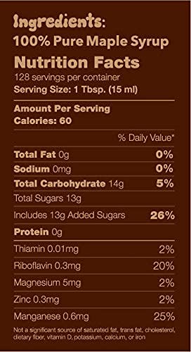 Tree Juice 100% Pure Grade A Maple Syrup | All Natural, Non GMO, Vegan, Gluten Free, Vegetarian, Paleo | 1/2 Gallon Jug