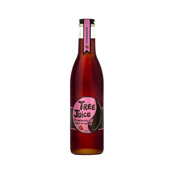 Tree Juice Strawberry Maple Syrup | All Natural, Non GMO, Vegan, Gluten Free, Vegetarian, Paleo | 12 Ounce Bottle