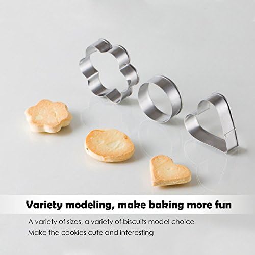 Mini Cookie Cutters Set- Small Heart Star Flower Round Square Hexagon Oval Diamond - 30Pcs Stainless Steel Cookie Cutters - Polymer Clay Cutters Mini Fruit Cutter Small Biscuit Cookie Cutters for Kids
