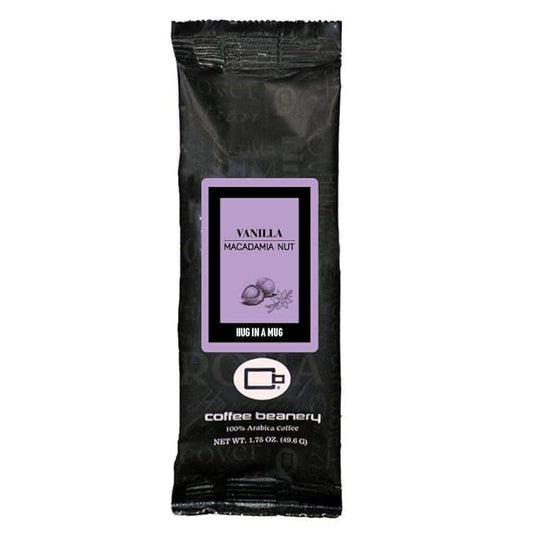 Coffee Beanery Vanilla Macadamia Nut Flavored Coffee, 1-1.75oz Try Me Size Coffee Sampler, Light-Medium Roast