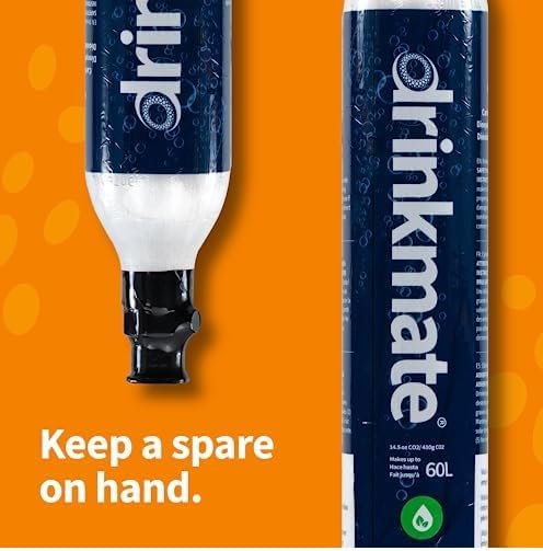 Drinkmate Threaded 60L CO2 Exchange Carbonation Cylinders with Refill Exchange Box, Compatible w/SodaStream (Screw-In), Aarke, Ninja Thirsti, 14.5 Oz, Cartridge Gas Canister Refill (Set of 3)