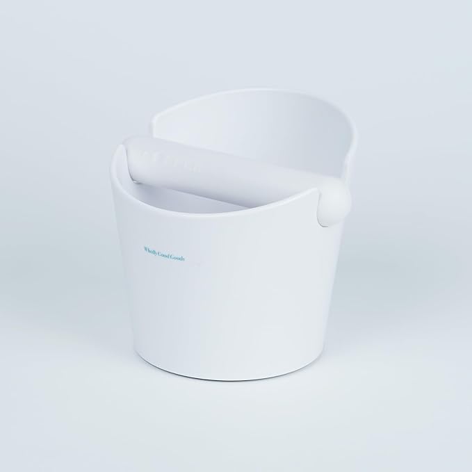Coffee Knock Box for Coffee, ABS Coffee Grind Knock Box, Shock-Absorbent Durable Coffee Espresso Knock Box Dump Bin Grind Waste Removable Detachable Knock Bar and Non-Slip Base (White)