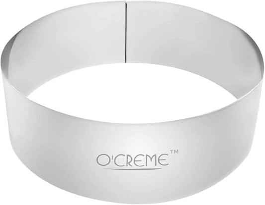 O'Creme Cake Ring Sturdy Stainless Steel Round Mousse Cake Ring Mold for Baking, Dessert Cake Decorating Pastry Rings 5 Inch Diameter x 2 Inch High