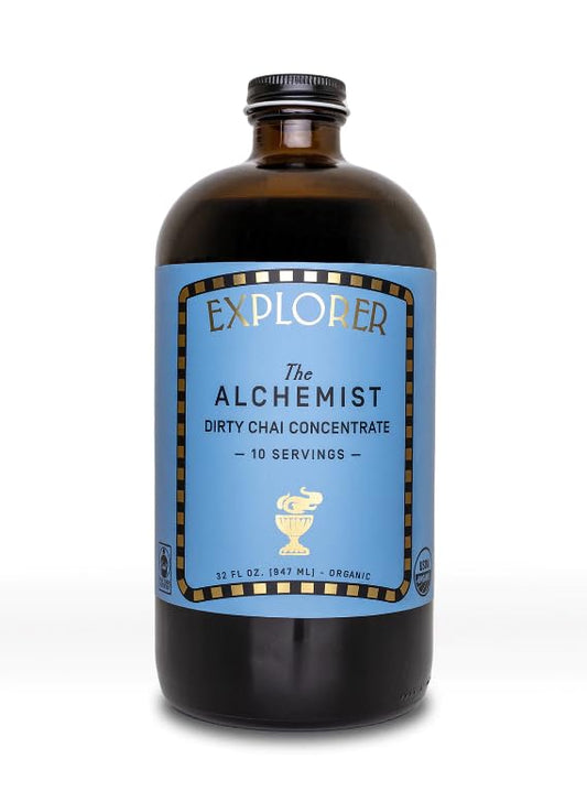 Explorer Organic Chai Tea Concentrate, Alchemist Dirty Spiced, Drink Iced or Hot, 32 fl oz, Makes 8 Cups