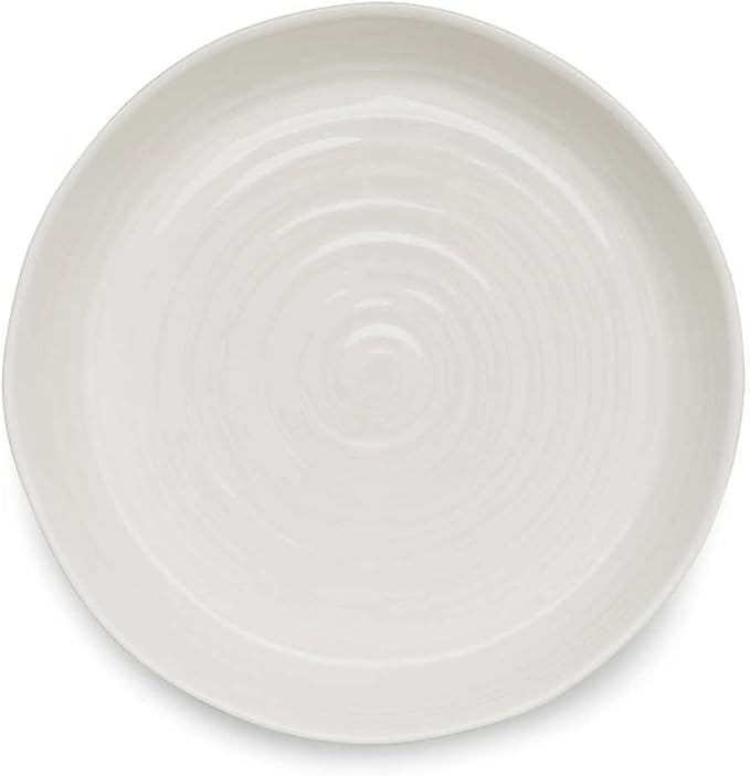 Portmeirion Sophie Conran 11" Round Roasting Dish, Porcelain Casserole Baking Dish, Dishwasher, Microwave, Freezer, Oven Safe, Versatile Cookware for Roasting, Baking, and Serving (White)