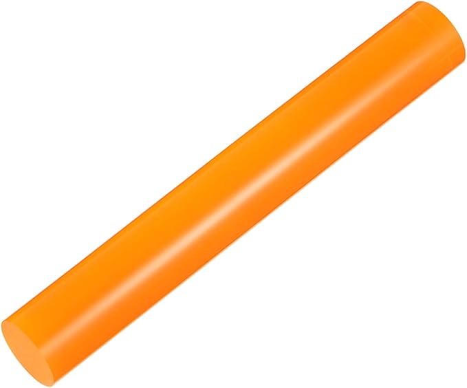 HARFINGTON Acrylic Clay Roller 7.28 Inch x 1 Inch Solid Non-Stick Plastic Round Tube Roller Polymer Clay Rod Fondant Rolling Pin for Shaping, Sculpting, Modeling DIY Crafts, Orange