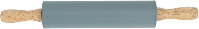 Large Silicone Rolling Pin Pastry Baking Mat Set for Kitchen (Grey)