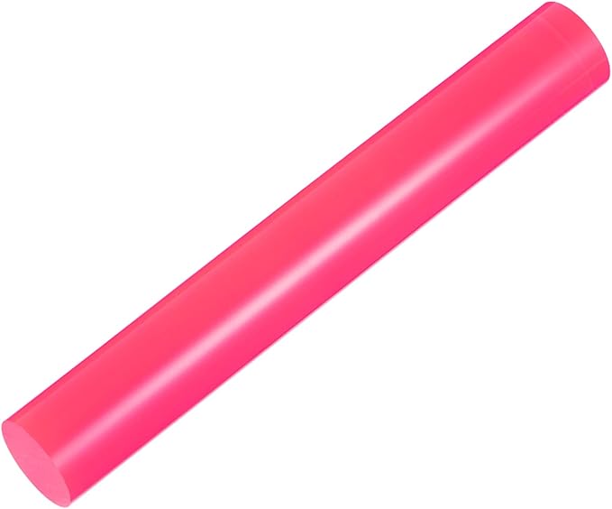 HARFINGTON Acrylic Clay Roller 7.28 Inch x 1 Inch Solid Non-Stick Plastic Round Tube Roller Polymer Clay Rod Fondant Rolling Pin for Shaping, Sculpting, Modeling DIY Crafts, Rose Red