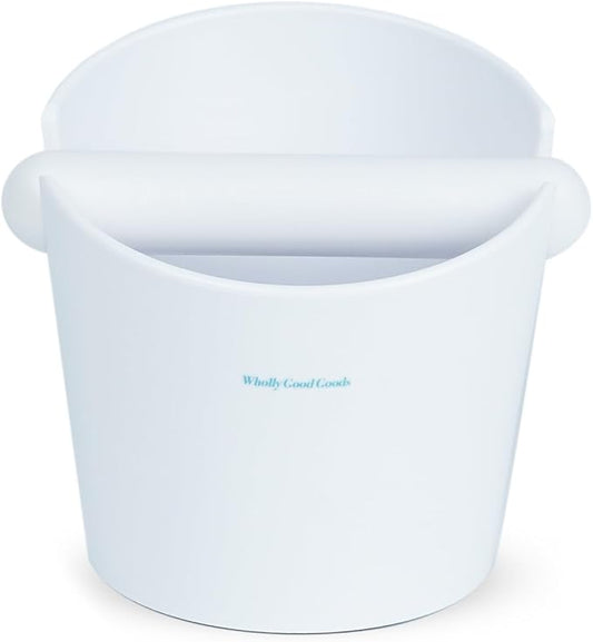 Coffee Knock Box for Coffee, ABS Coffee Grind Knock Box, Shock-Absorbent Durable Coffee Espresso Knock Box Dump Bin Grind Waste Removable Detachable Knock Bar and Non-Slip Base (White)