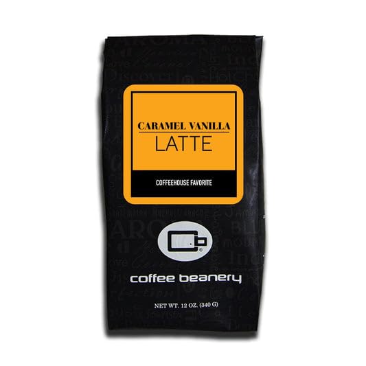 Caramel Vanilla Latte Flavored Coffee, Specialty Arabica Coffee, Medium Roast, 12 ounce, Automatic Drip (Ground)