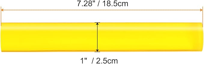 HARFINGTON Acrylic Clay Roller 7.28 Inch x 1 Inch Solid Non-Stick Plastic Round Tube Roller Polymer Clay Rod Fondant Rolling Pin for Shaping, Sculpting, Modeling DIY Crafts, Yellow