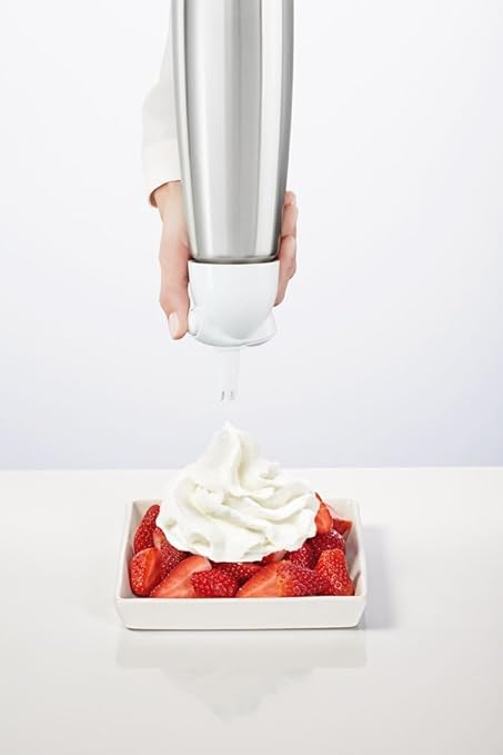 iSi Easy Whip Plus Mini Cream Whipper, 1/2 Pint, Stainless Steel/White