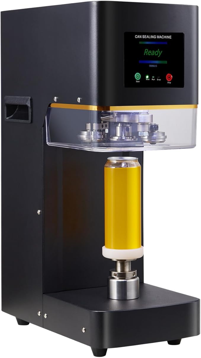 Commercial Soda Can Sealer - 2.4-6.7 inch Height Adjustable, Automatic Can Sealer for Aluminum and Plastic Cans - black (black)