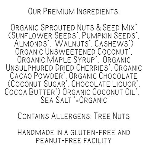 Lark Ellen Farm Cacao Cherry Grain-Free Granola Clusters, Organic Vegan Nut and Seed Mix, Gluten-Free Crunchy Bites for Snack, Breakfast, or Yogurt, 8 oz, 3 Pack