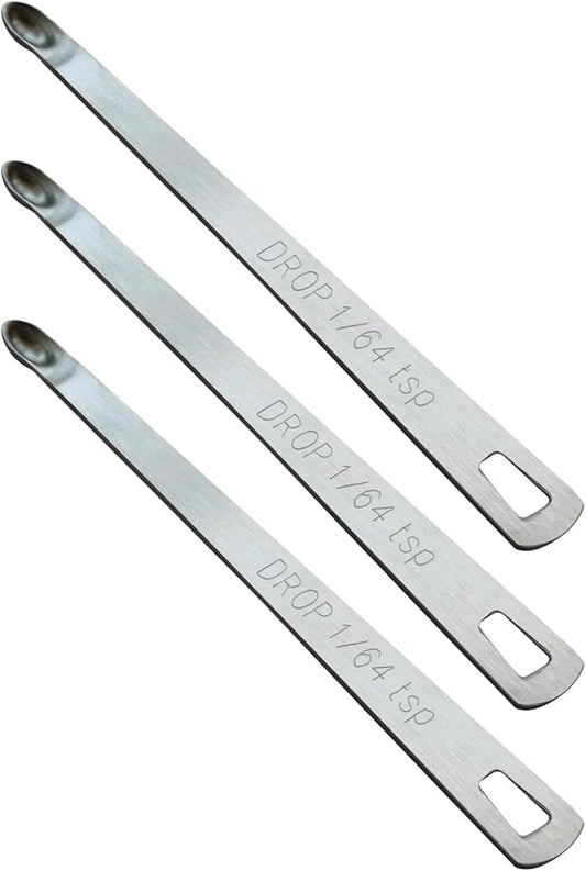 3PCS 1/64 Teaspoon(1/64tsp, 0.08ml, Drop) Single Tiny Measuring Spoon, Small Individual Stainless Steel Measure Spoons Only