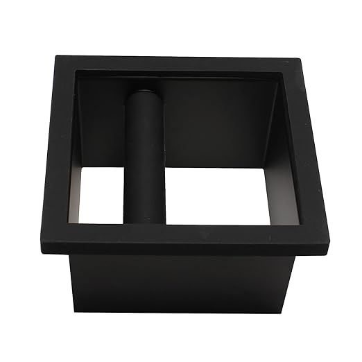 Espresso Coffee Ground Knock Box Chute, Built-in Desktop Waste Bucket, Stainless Steel Bottomless Knocking Residue Box (Rectangle)