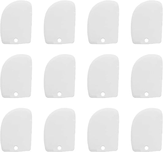 Plastic Scraper Tool Set,Bread Dough Scraper Dough Cutter,Flexible Plastic Bench Scraper For Baking,12Pcs Cake Scraper Smoother(White).