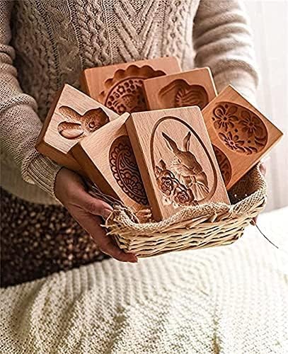 Wooden Cookie Molds, Wooden Cookie Biscuit Mold Baking Cookie Mold Wooden Carved Mold Cookie Cutter Embossing Mold, DIY Shapes Cookie Stamp,Gingerbread Mold(Windmill)