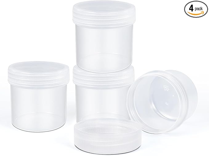 TSA Approved Wide Mouth Travel Size Containers, PP Clear Leak Proof Travel Plastic Jars with Lids for Creams Lotion Cosmetic, Jewelry Beads, Sample, Small Items Storage (1.7 oz, 4 Pcs)