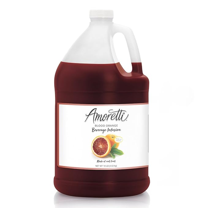 Amoretti - Blood Orange Beverage Infusion Drink Mix & Water Enhancer with Pump for Flavoring Cocktails, Waters, Teas, and other Beverages, 94 Servings Per Bottle (750 ml), Preservative Free