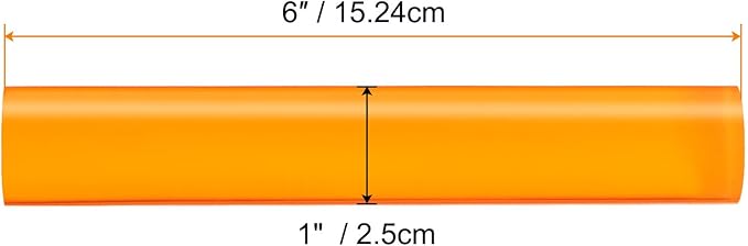 HARFINGTON Acrylic Clay Roller 6 Inch x 1 Inch Solid Non-Stick Plastic Round Tube Roller Polymer Clay Rod Fondant Rolling Pin for Shaping, Sculpting, Modeling DIY Crafts, Orange