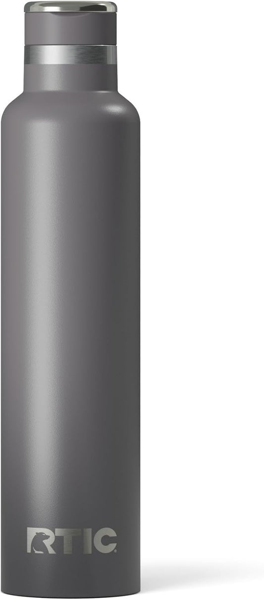RTIC 26oz Journey Bottle for Water, Metal Stainless Steel Vacuum Insulated, BPA Free, Reusable, Hot and Cold Drinks, Travel, Sports, Camping, Graphite