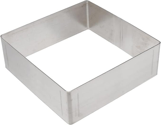 Luxshiny Stainless Steel Cake Ring Set Adjustable Square Baking Molds for Diy Desserts 5 Inch Pastry Rings for Cake Mousse and Baking